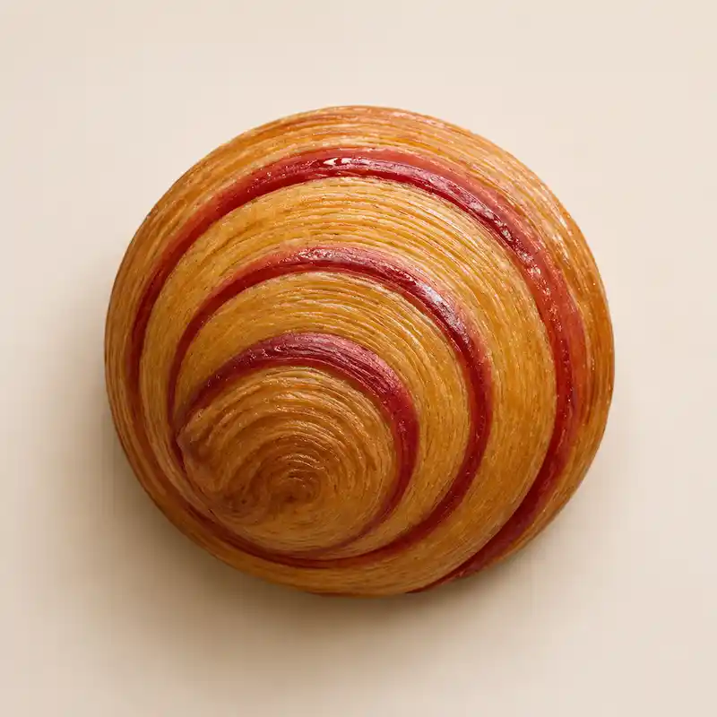 Croissant al lampone marmorizzato